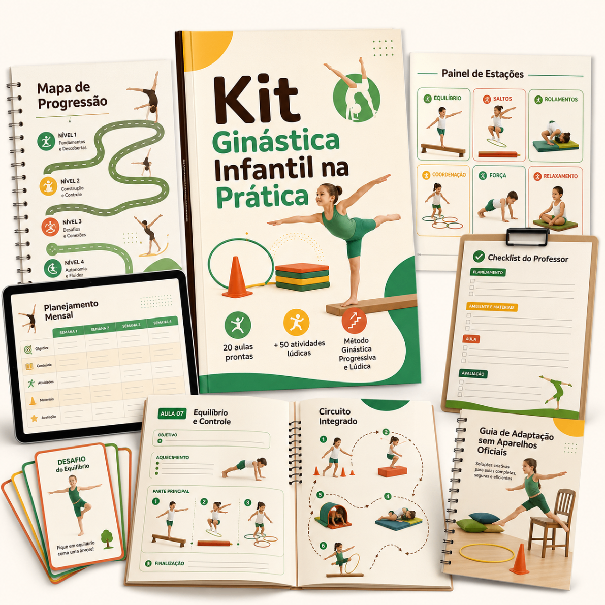 Mockup do Kit Ginástica Infantil na Prática
